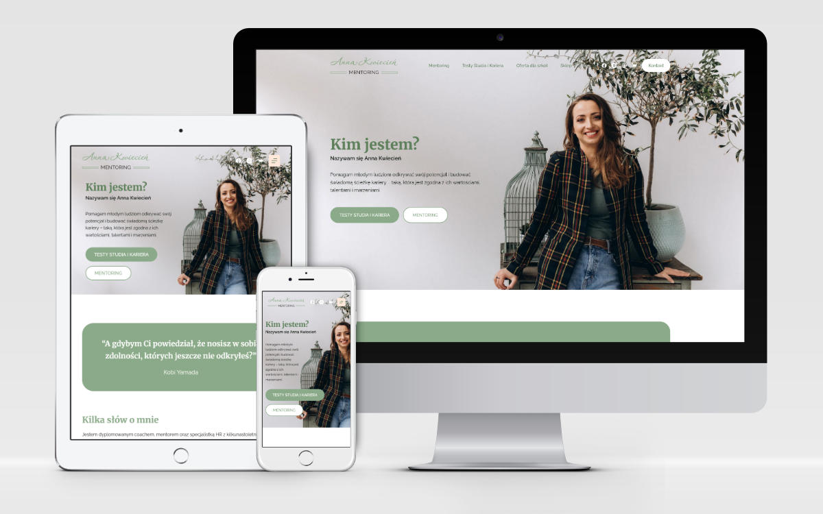 responsywny projekt strony internetowej https://annakwiecien.com