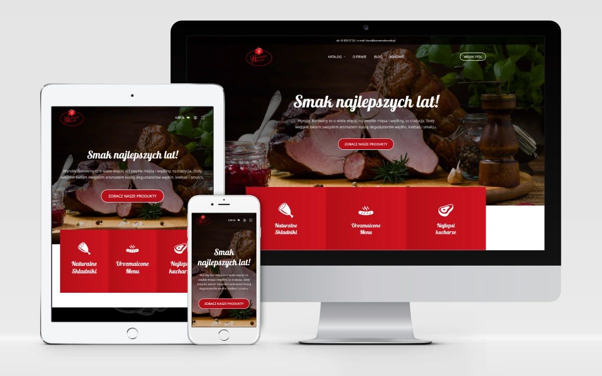 responsywny projekt strony internetowej https://borowinabroszki.pl