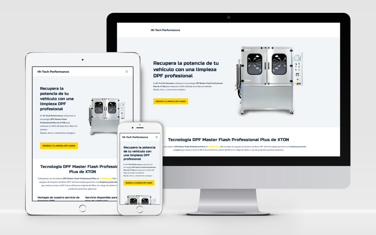 responsywny projekt strony internetowej https://dpfclean.es