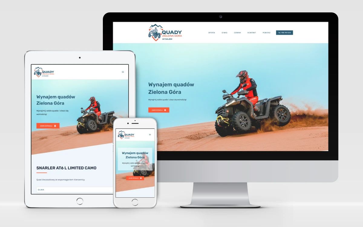 responsywny projekt strony internetowej https://quadyzielonagora.pl