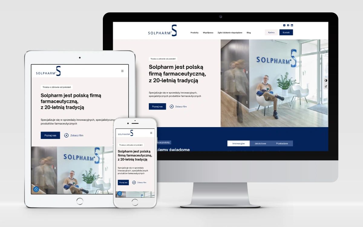 responsywny projekt strony internetowej https://solpharm.pl
