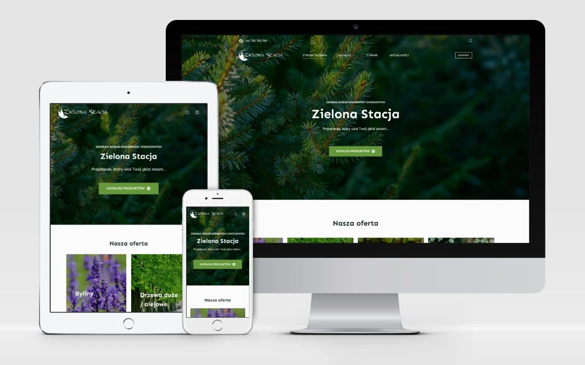 responsywny projekt strony internetowej https://zielonastacja.com